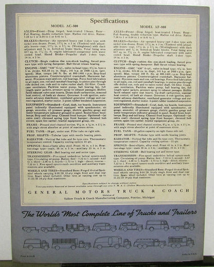 Original Sales Brochure for GMC Series 800 7 Ton AC & AF Truck (1938–1940)