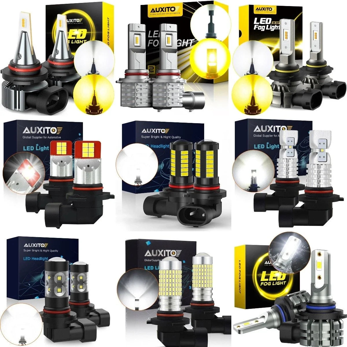 2X AUXI9145 H10 LED Fog Light Bulbs 6000K for Dodge Ram 1500 (2010–2023)