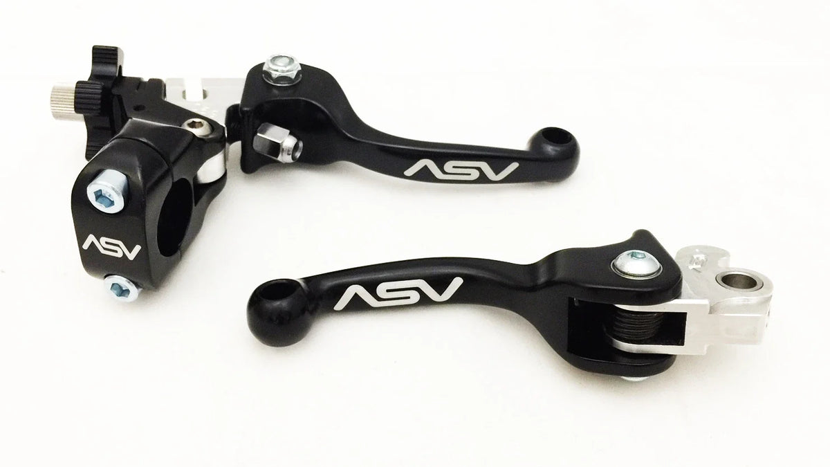 ASV F3 Shorty Front Brake Clutch Perch Levers Pair Black for Suzuki RM 125 250 (1996–Present)