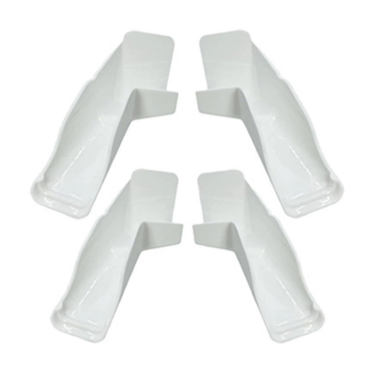 Set of 4 RV Gutter Spout Extensions for Drip Rail - White Long Version