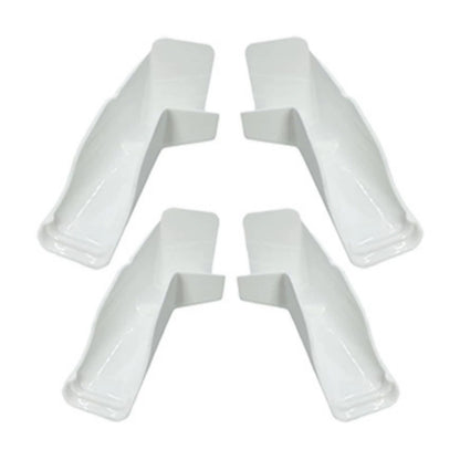 Set of 4 RV Gutter Spout Extensions for Drip Rail - White Long Version