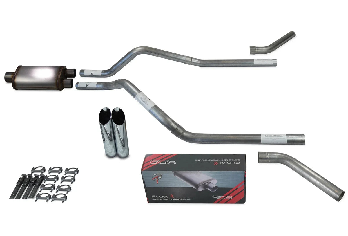 Dual Exhaust Kit for GMC Jimmy (1992–1994) - 2.5" Flow II Slash Tips
