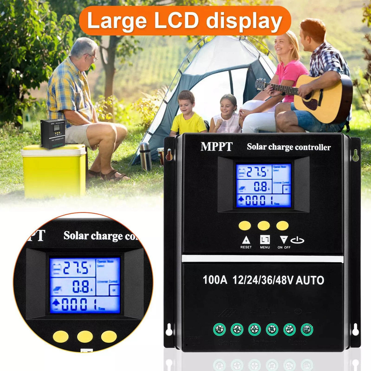 100A MPPT Solar Charge Controller for Auto PV (12V/24V/36V/48V)