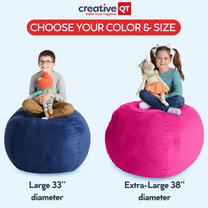 Large Bean Bag for Creative QT Stuff ’n Sit (33’’) - Royal Blue Corduroy