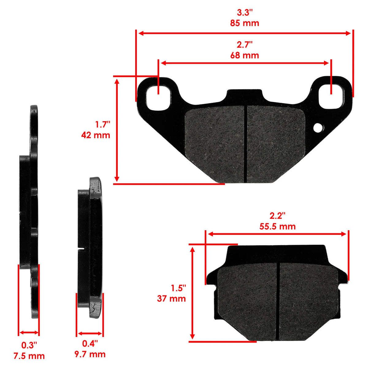 Front & Rear Brake Pads for Kawasaki KSF250 Mojave 250 (1987–1996) MP241AA2008