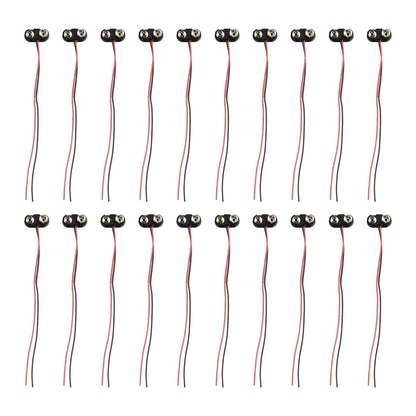 20X 9V Battery Clips T Type Connector Hard Shell