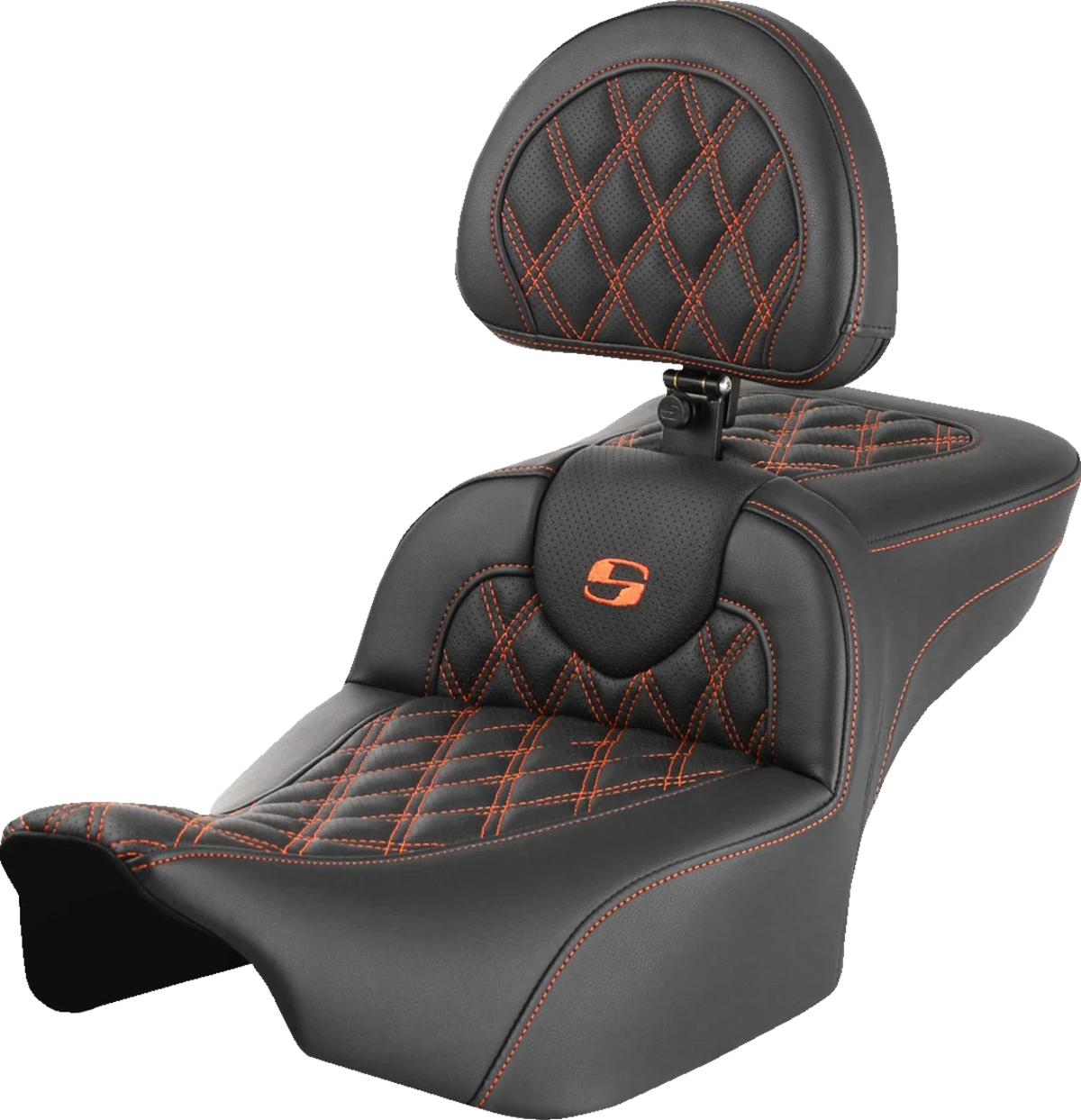 SADDLEMEN Roadsofa Extended Reach Seat with Backrest for Harley Davidson