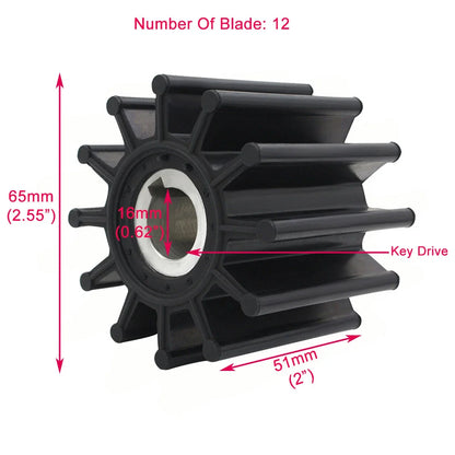 Water Pump Impeller for Jabsco CEF 500167 JMP 18327-0001