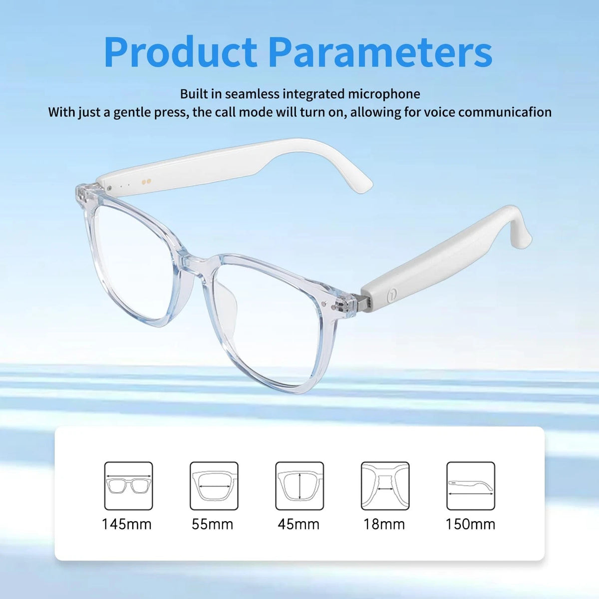 Smart Glasses for Women Men - Bluetooth Audio with Color-Changing Lens