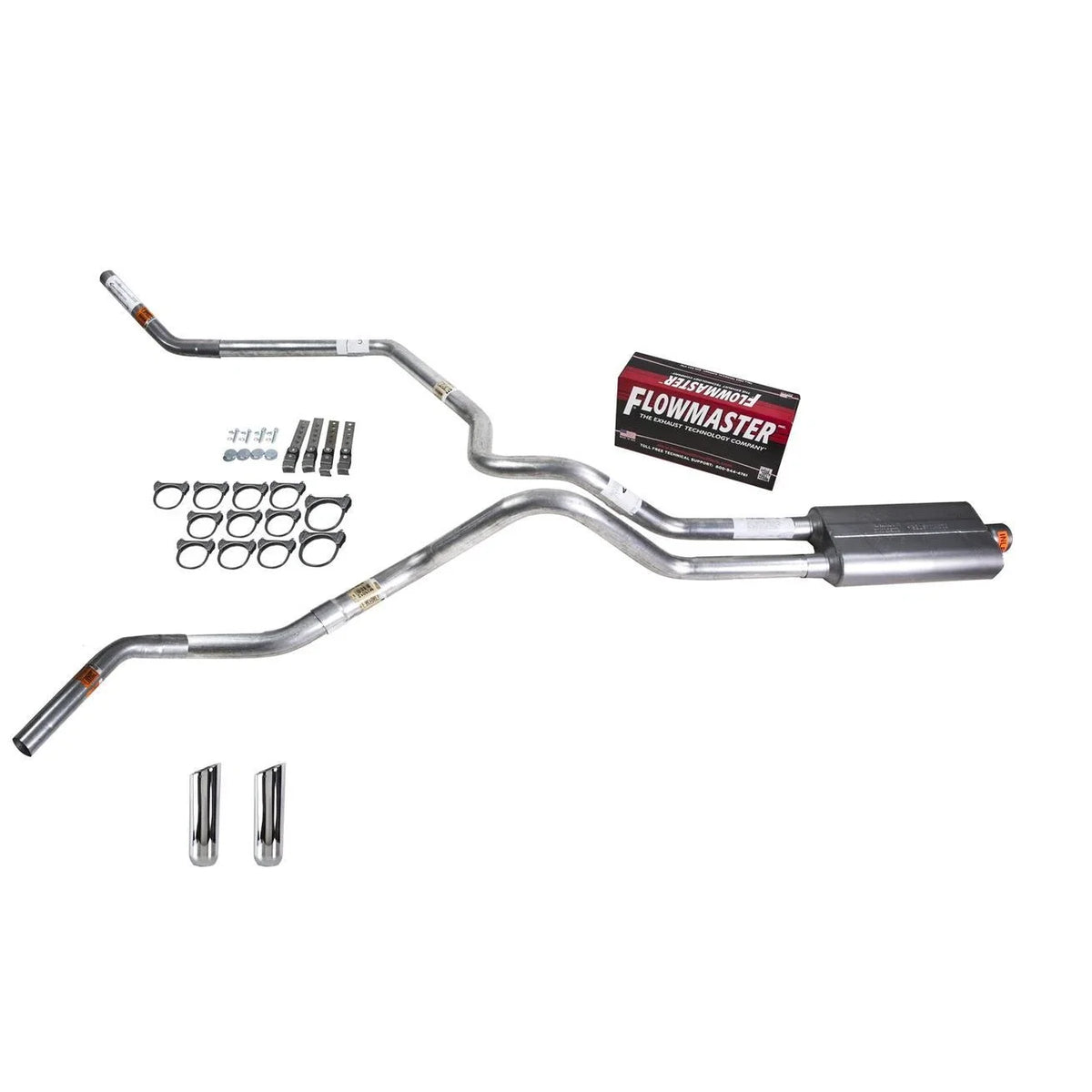 Dual Exhaust Pipe for Silverado 1500 1999–2006 (2.5" Flowmaster 50 RW Tip)