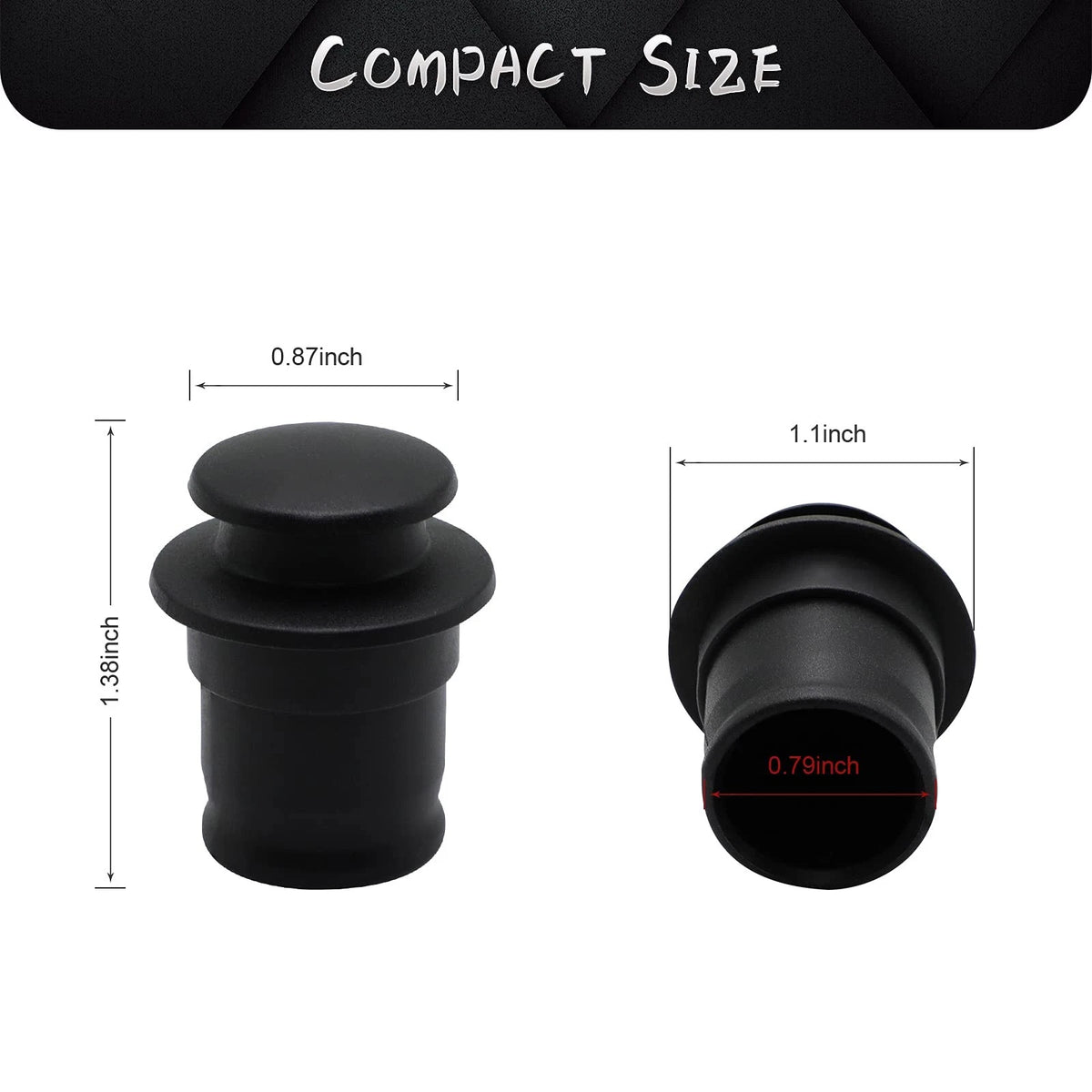 Cigarette Lighter Cover Cap for Universal Fit (Waterproof, Dustproof, Black)