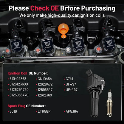 6 Pack Ignition Coil Spark Plug for Chevrolet Trailblazer EXT (2002–2006)