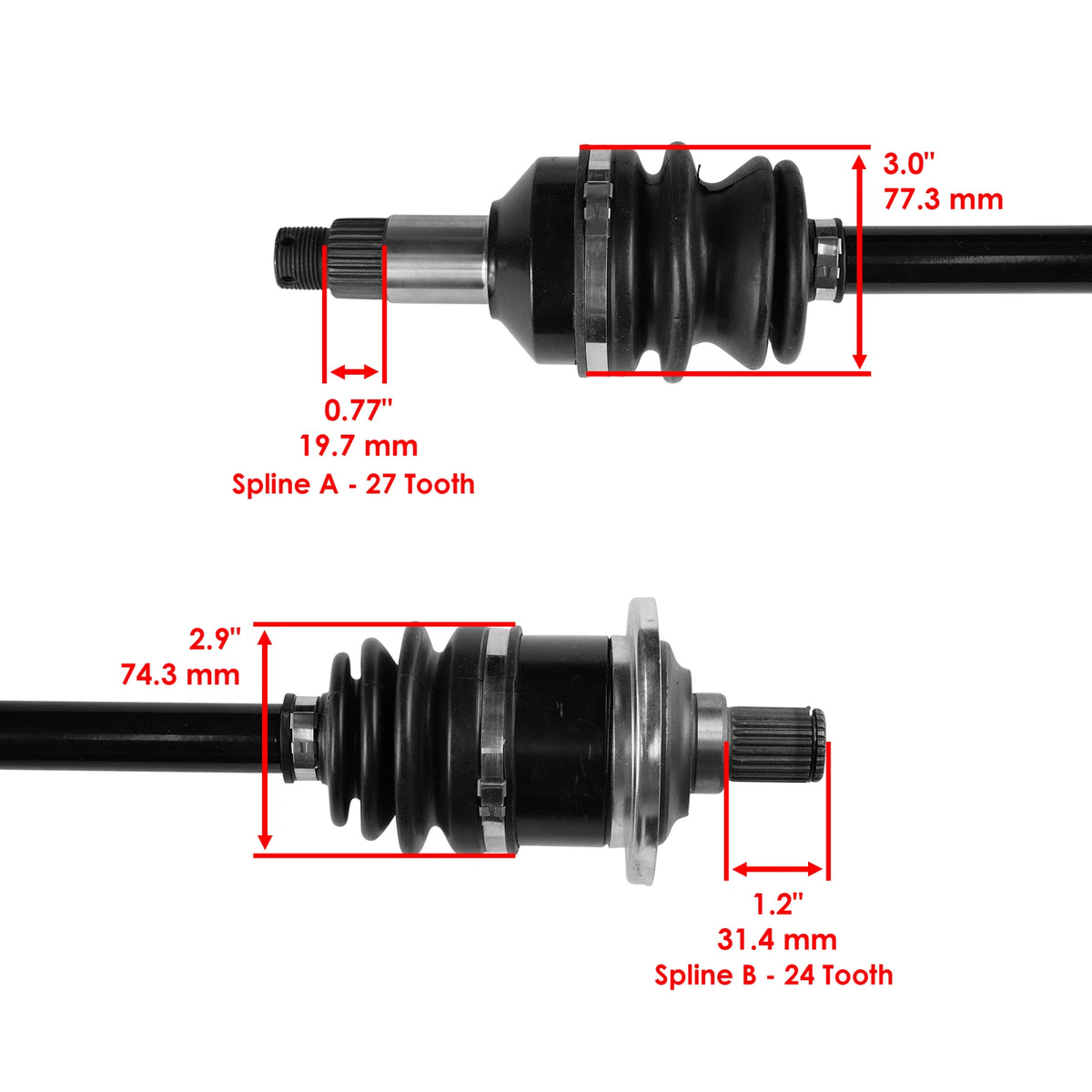 Front Right CV Joint Axle for Arctic Cat 550 4X4 / 550 S TRV EFI (2009–2014) SK3282AX138GR