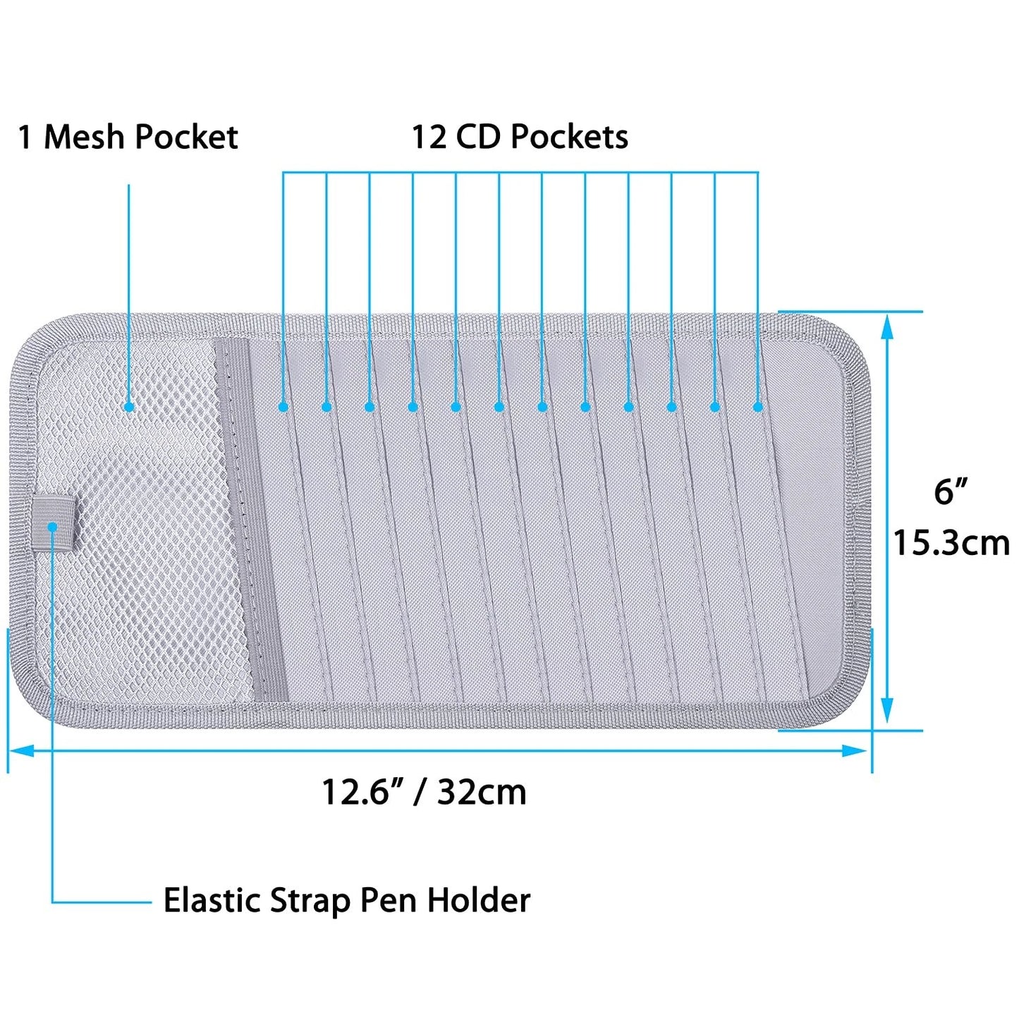 Car CD Case Holder for Vehicle Sun Visor Organizer (Universal Fit)