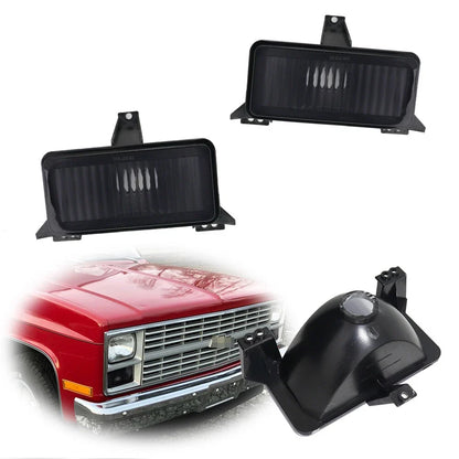 2X Smoked Front Bumper Turn Signal Light Housings for Chevrolet GMC Truck