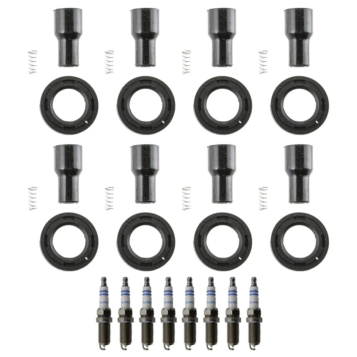 Set of 8 Platinum Spark Plugs & Coil Boot Kit for Land Cruiser Tundra V8 (2000–2023)