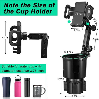 2X Adjustable Car Cup Holder and Phone Mount for SUV RV