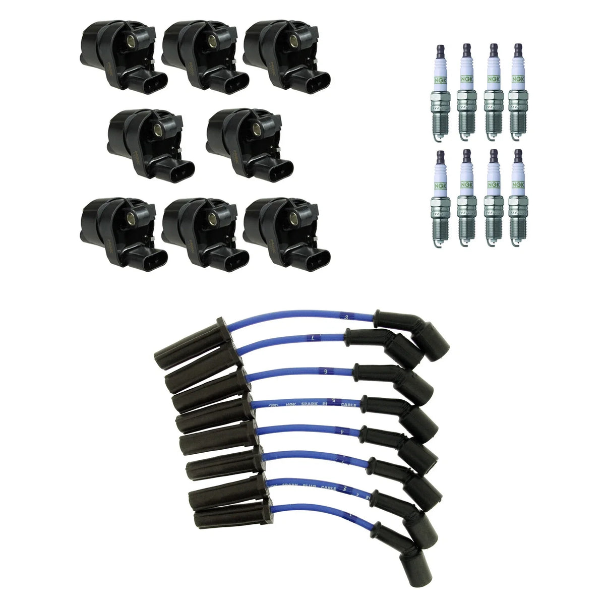 Set of 8 Ignition Coil Wires & Platinum Spark Plugs for Camaro Corvette