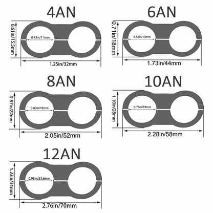 Set of 10 Separator Clamp Fittings for Oil Fuel Hose Line (Universal)