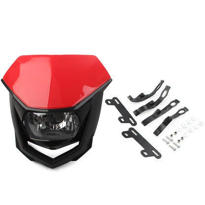 1 Pcs Red Universal Headlight for Supermoto Dirt Bike (Universal Fit)