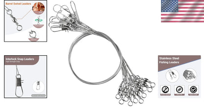 40pcs Swivel Fishing Leaders for Coral, Silver (Wrap Edge)
