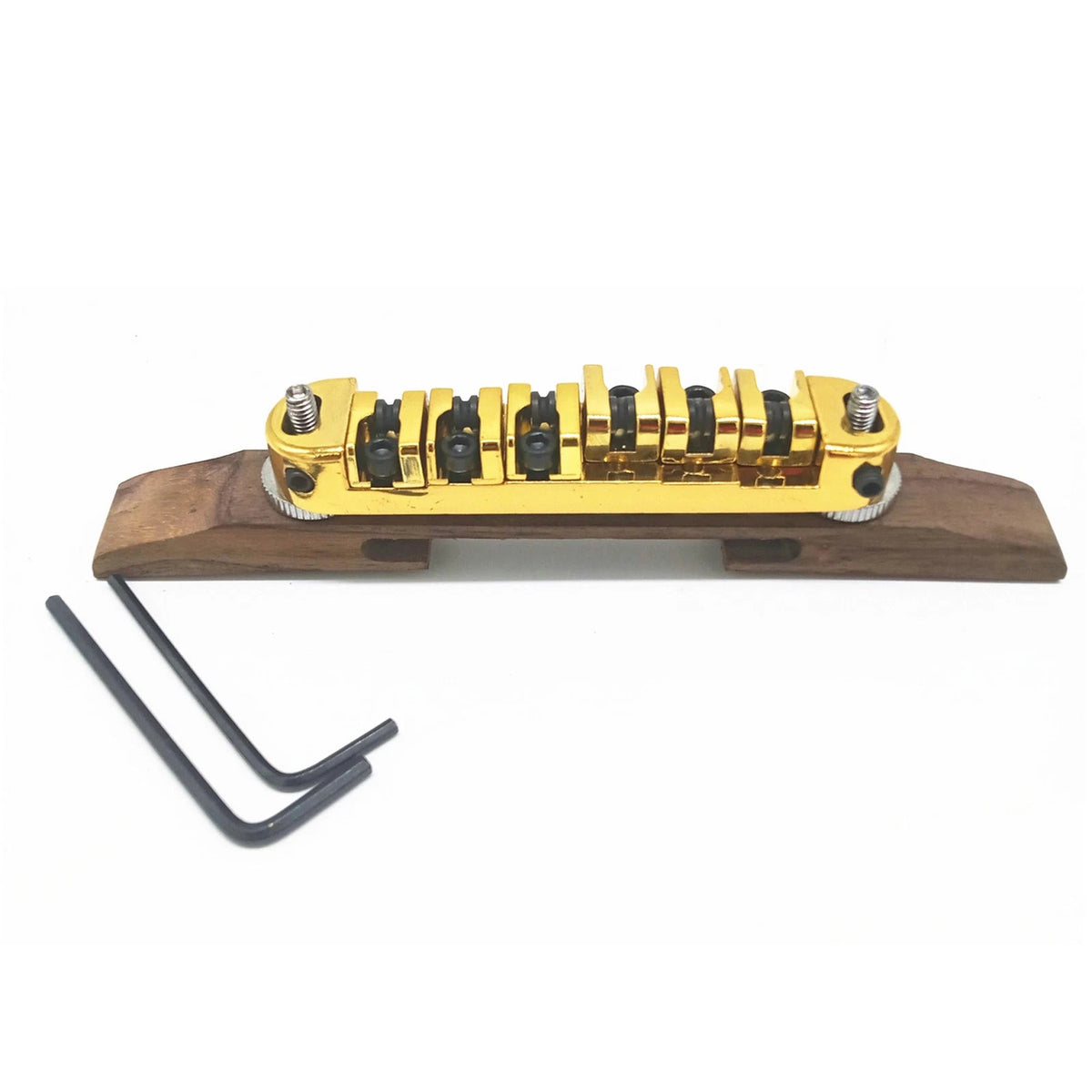 Adjustable Height Roller Saddles Bridge for Archtop Jazz Electric Guitar