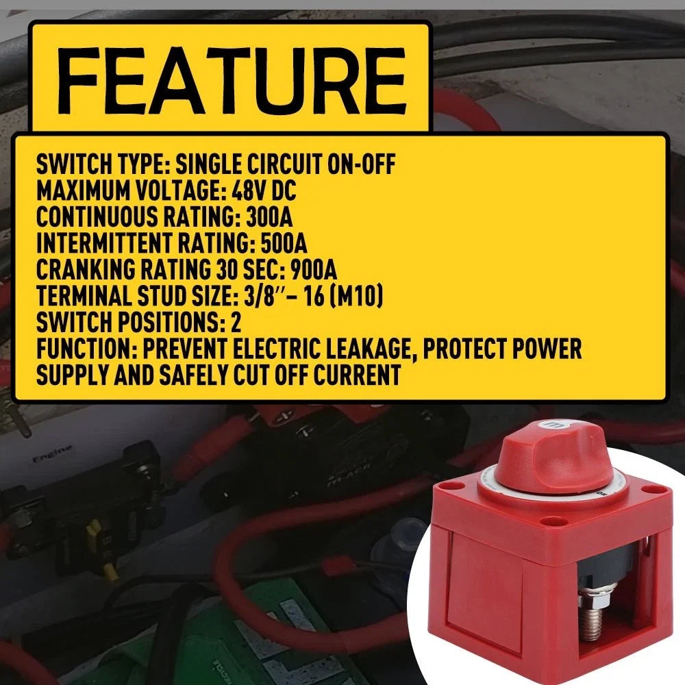 Dual Battery Selector Switch for Marine Boat (6006 M-Series, 300A)
