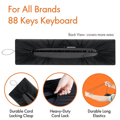 Dust Cover for 88 Keys Piano Keyboard (Music Dirt Proof Stretchy)