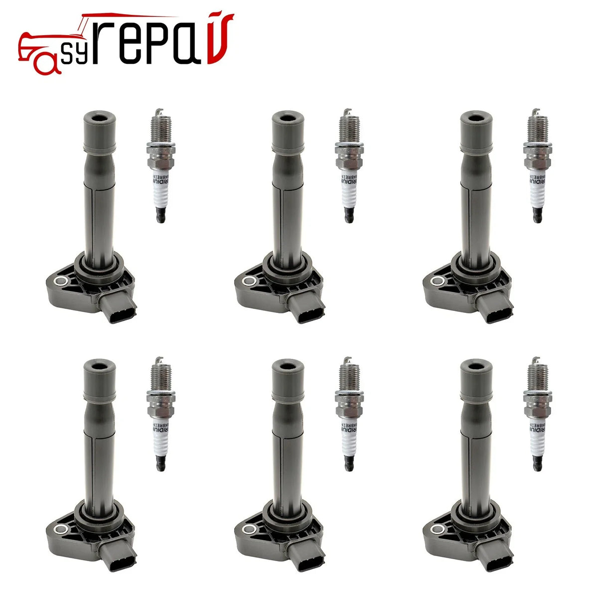 6X Ignition Coils + 6X Iridium Spark Plugs for Honda Odyssey Pilot (2005–2010)