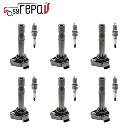 6X Ignition Coils + 6X Iridium Spark Plugs for Honda Odyssey Pilot (2005–2010)