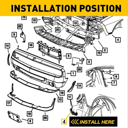 Set of 2 Front Bumper Cover Brackets for Kia Forte/Forte5/Koup (2014–2018)