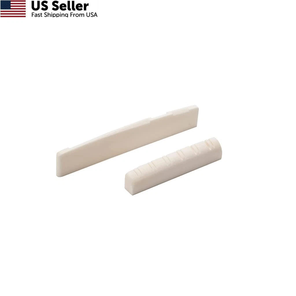 Guitar Bone Bridge Saddle and Nut Replacement for White