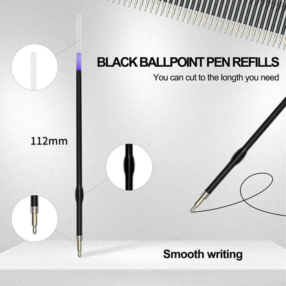 50 Pieces Ballpoint Refills for (1mm Black Ink)