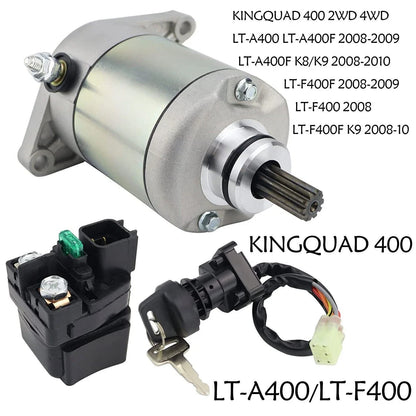 Starter with Relay & Switch for Suzuki KingQuad 400 4WD LT-A400F (2008–2010)
