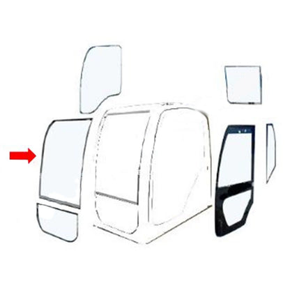 Front Upper Windshield Glass for Kobelco SK235SR (Fits New Holland)