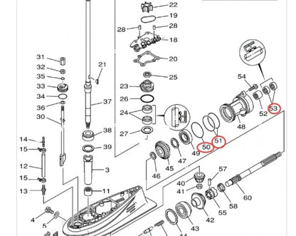 Lower Gearcase Seal Kit 2X 93101-22M00 90430-08003 for Yamaha Outboard (2/4 Stroke)