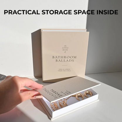 Set of 2 Bathroom Decor Books 6.3x5.2 inches, Oat-Beige