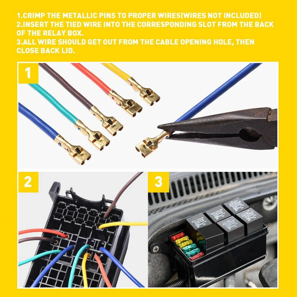 12-Slot Relay Box for Universal Automotive Fuse Relay Holder