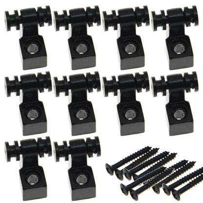 10PCS Black Guitar Roller String Tree Retainer & Screws
