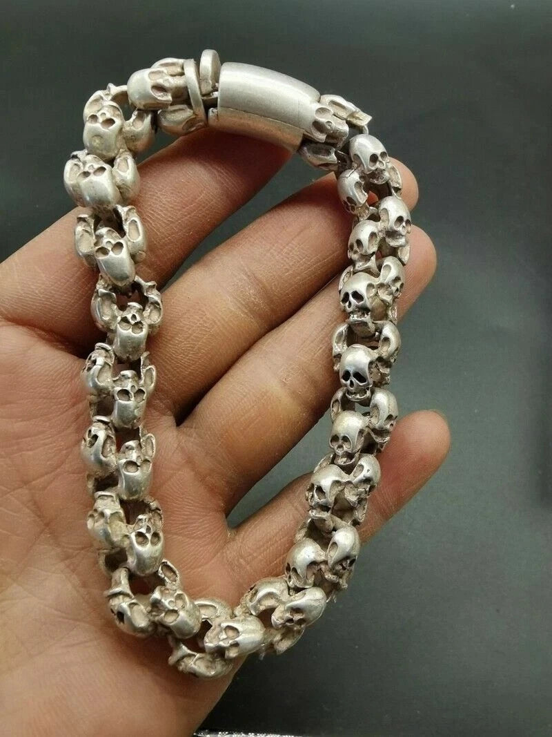 Hand-Carved Skull Luck Bracelet for Collectors