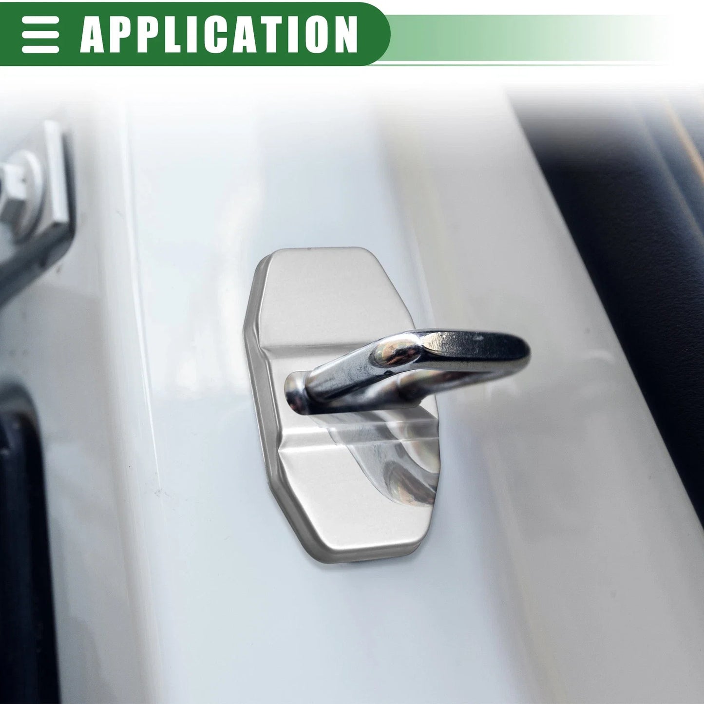 2pcs Door Latch Lock Cover for Mercedes-Benz AMG GLC  Silver Tone