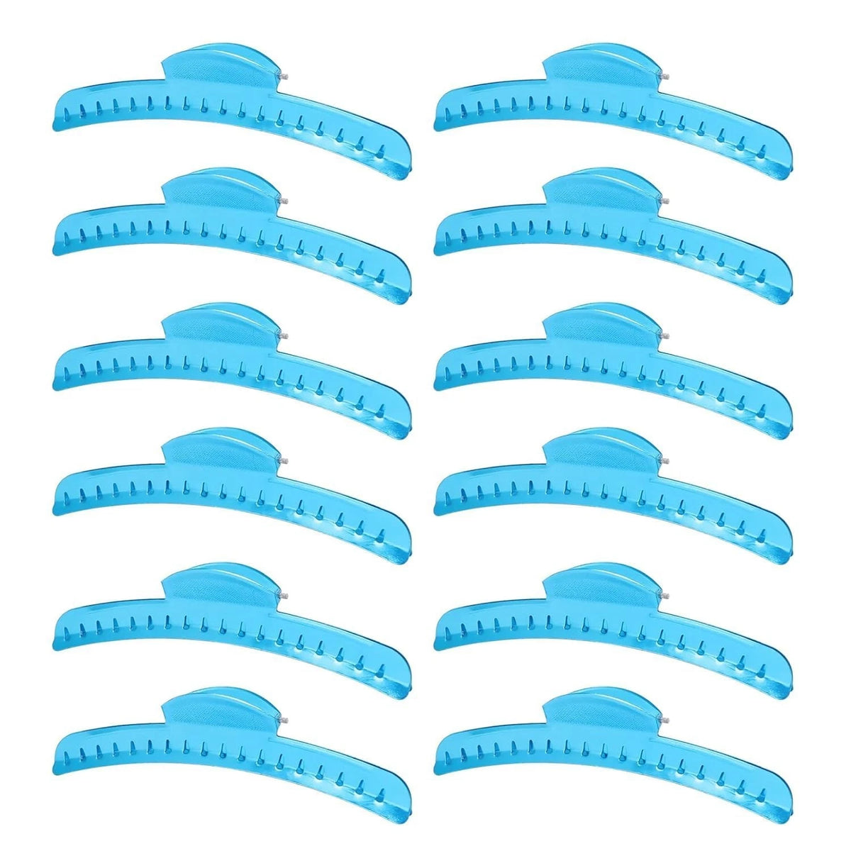 12X Finger Wave Clips for Hair Styling - Metal Aluminum Tip Blue