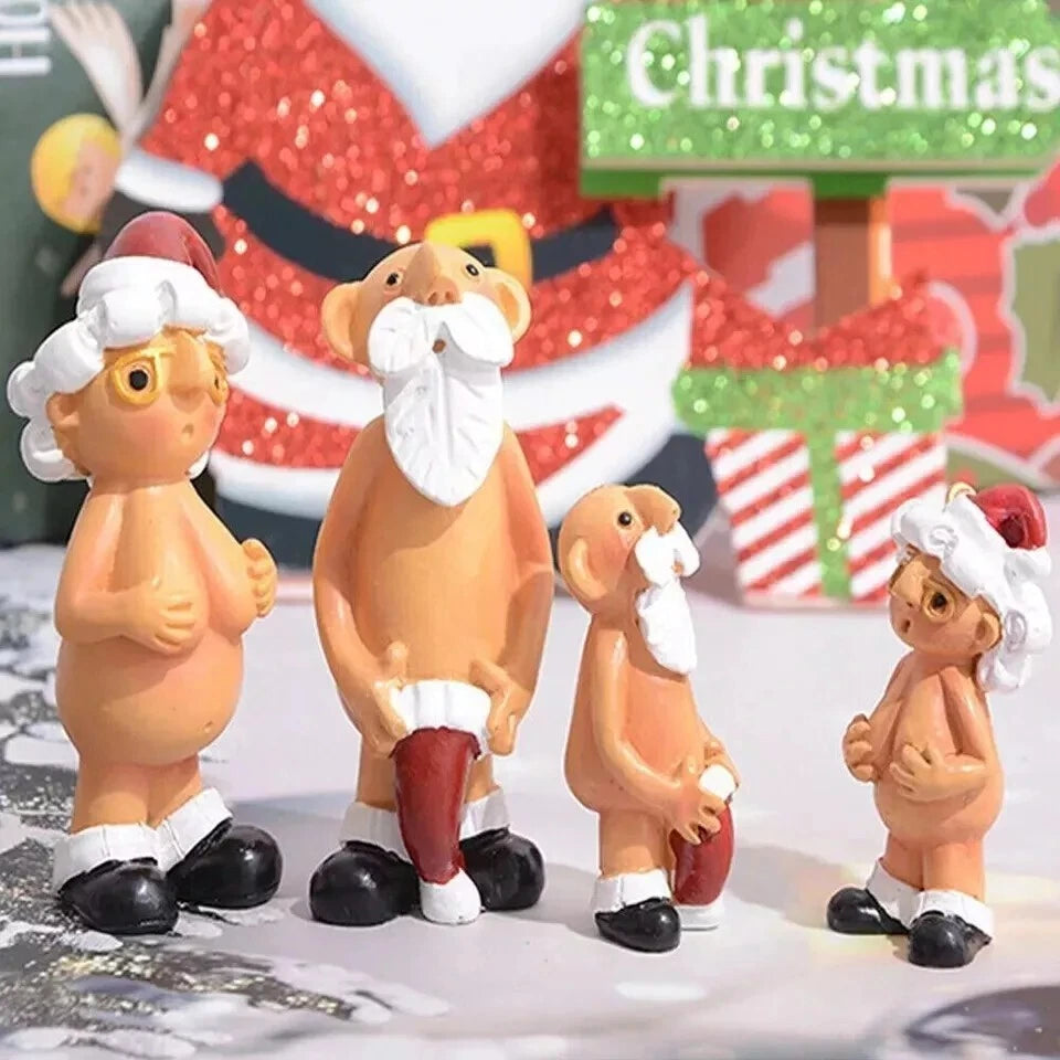 2X Resin Santa Claus Ornaments for Christmas Tree Hanger