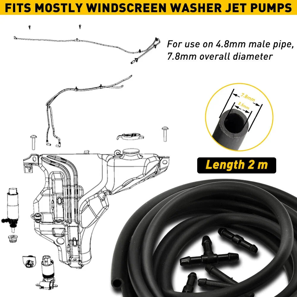Windshield Washer Fluid Spray Jet Nozzle Hose Kit for Ford Edge F250 F350 F450 (2007–2023)