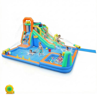 Inflatable Bounce House with Double Slides for Kids (680W Blower Included)