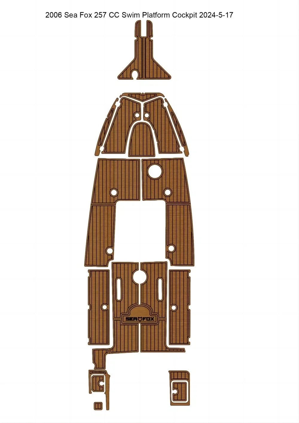 EVA Foam Pads for Sea Fox 257 CC (2006) Cockpit Swim Platform