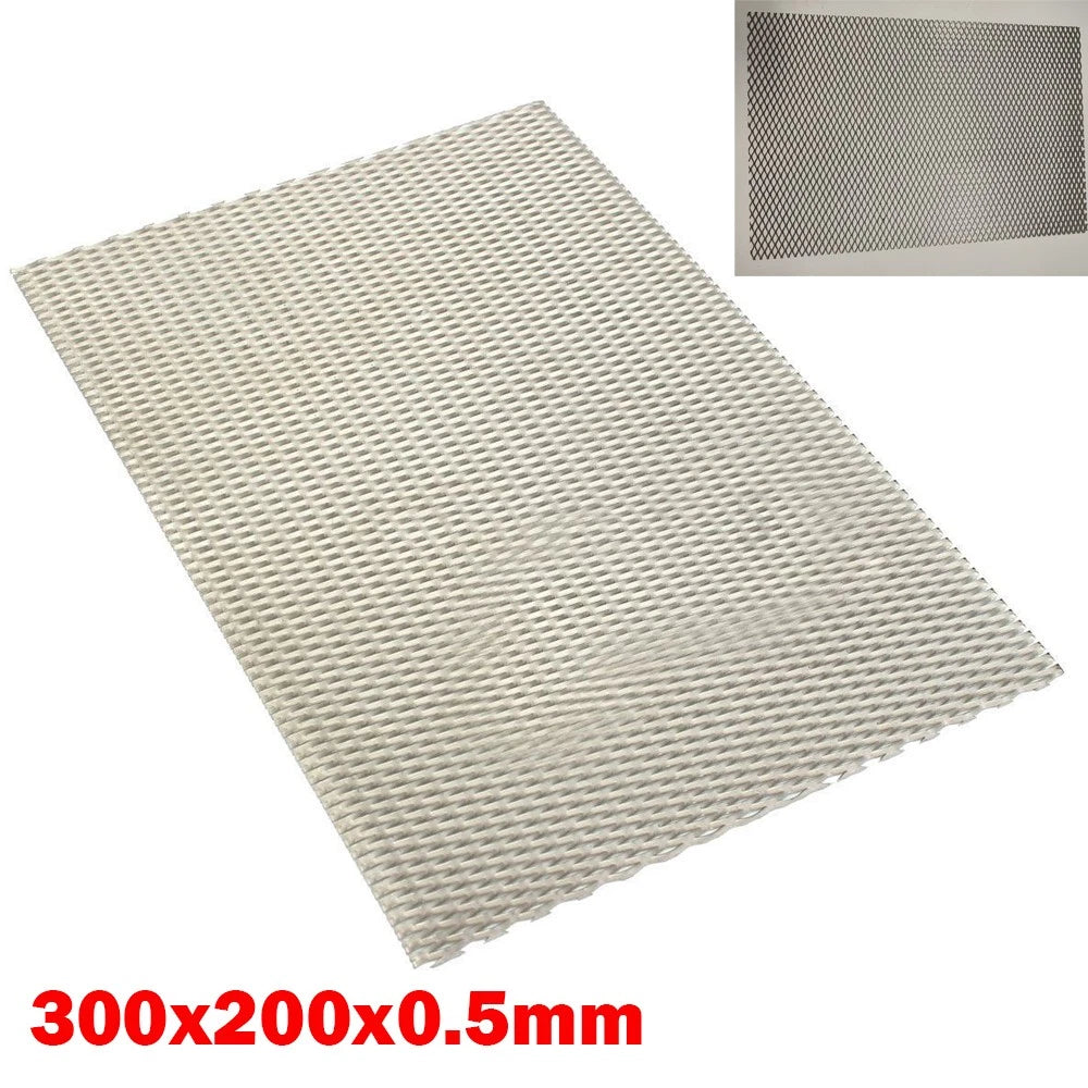 1pc Metal Titanium Mesh Sheet 300mm x 200mm x 0.5mm Perforated Plate