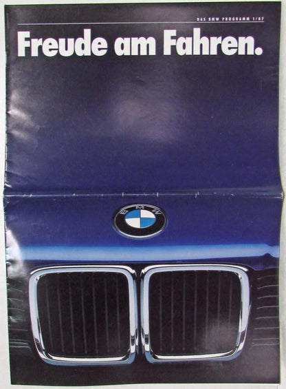 Oversized Sales Brochure for BMW Line of Cars (1987) - German Text