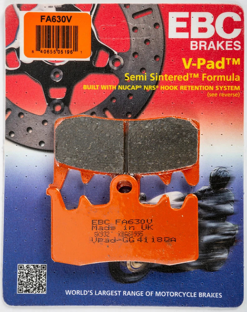 Set of 2 EBC Semi-Sintered Brake Pads FA630V for Harley-Davidson, Can-Am Spyder, BMW
