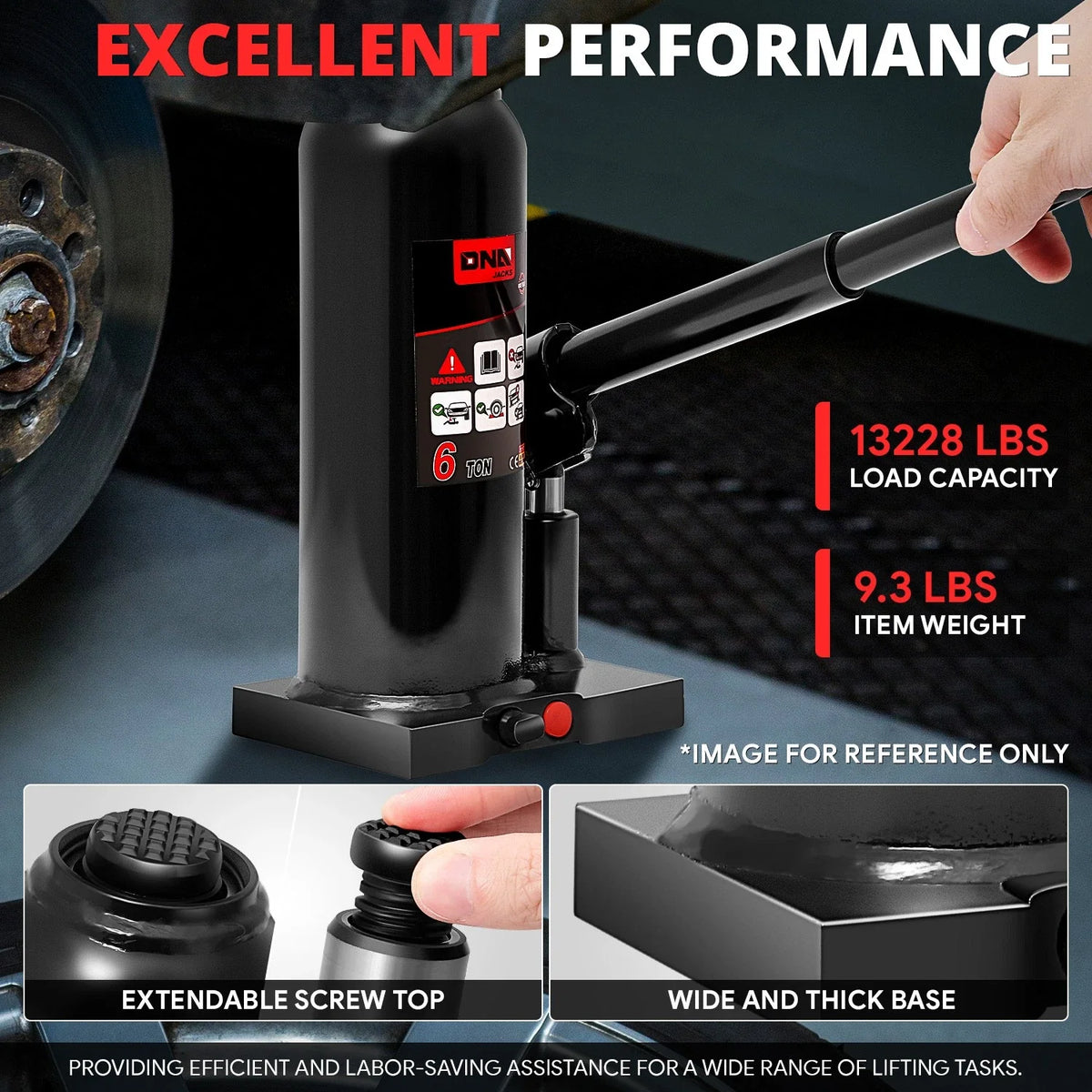 17'' Hydraulic Bottle Jack for Automotive Repair (6 Tons)